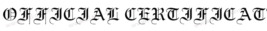 OFFICIAL CERTIFICATE字体转换